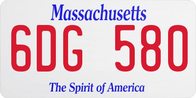 MA license plate 6DG580