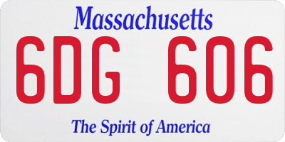 MA license plate 6DG606