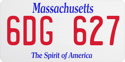 MA license plate 6DG627