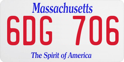 MA license plate 6DG706