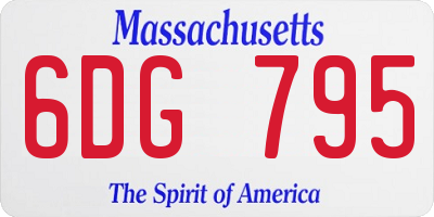 MA license plate 6DG795