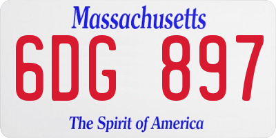 MA license plate 6DG897