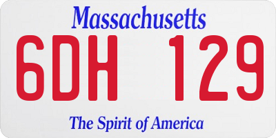 MA license plate 6DH129