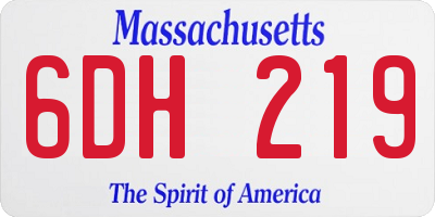 MA license plate 6DH219