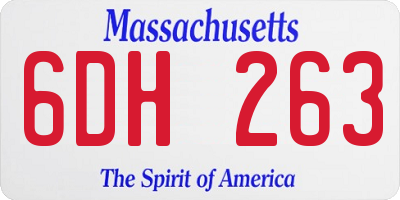 MA license plate 6DH263