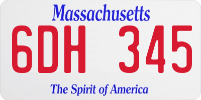 MA license plate 6DH345