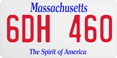 MA license plate 6DH460