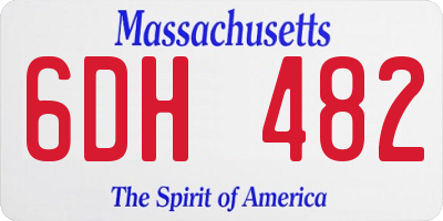 MA license plate 6DH482