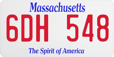 MA license plate 6DH548