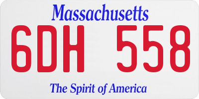 MA license plate 6DH558