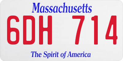 MA license plate 6DH714