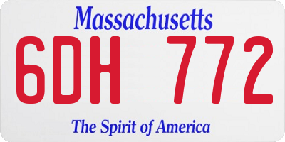 MA license plate 6DH772