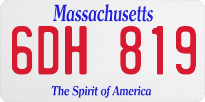 MA license plate 6DH819