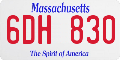 MA license plate 6DH830