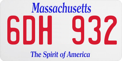 MA license plate 6DH932
