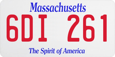 MA license plate 6DI261