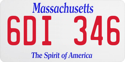 MA license plate 6DI346