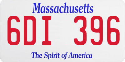 MA license plate 6DI396