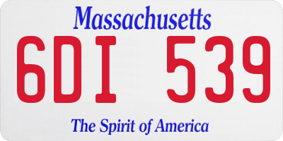 MA license plate 6DI539