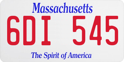 MA license plate 6DI545