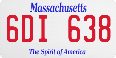 MA license plate 6DI638