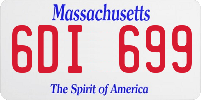 MA license plate 6DI699