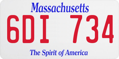 MA license plate 6DI734