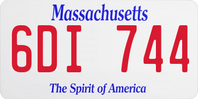 MA license plate 6DI744