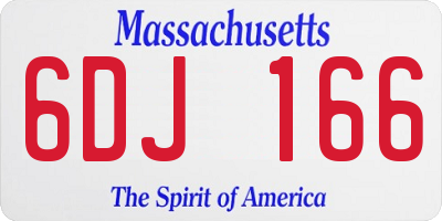 MA license plate 6DJ166