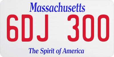 MA license plate 6DJ300