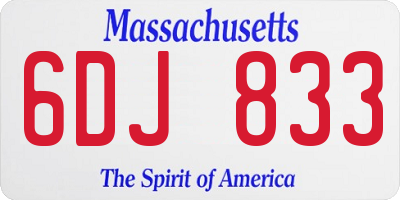 MA license plate 6DJ833