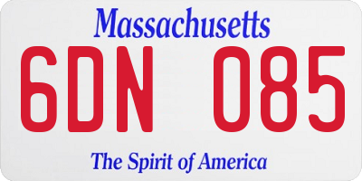 MA license plate 6DN085