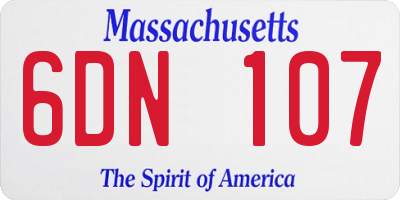 MA license plate 6DN107