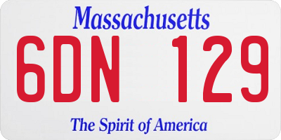 MA license plate 6DN129