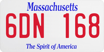 MA license plate 6DN168