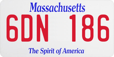 MA license plate 6DN186