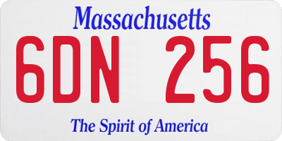 MA license plate 6DN256
