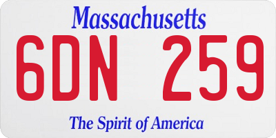 MA license plate 6DN259