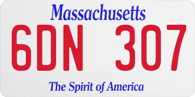 MA license plate 6DN307