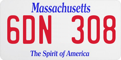 MA license plate 6DN308
