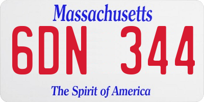 MA license plate 6DN344