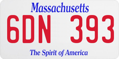 MA license plate 6DN393