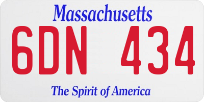 MA license plate 6DN434