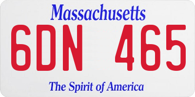 MA license plate 6DN465