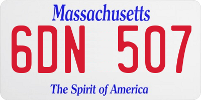 MA license plate 6DN507
