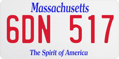 MA license plate 6DN517