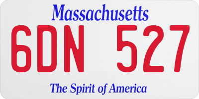 MA license plate 6DN527