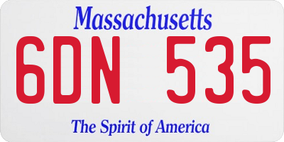 MA license plate 6DN535