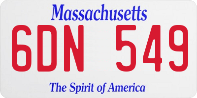 MA license plate 6DN549