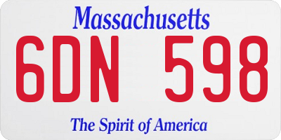 MA license plate 6DN598